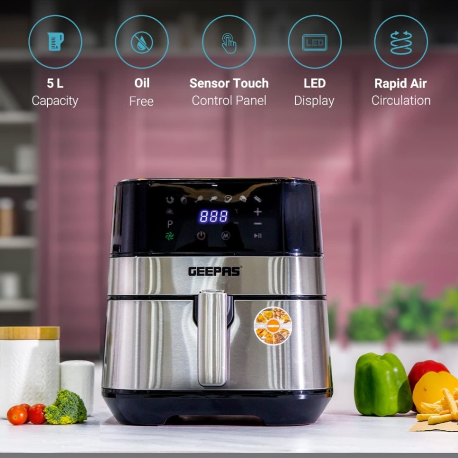 GEEPAS Air Fryer GAF37510 – 5 Litres, 1700W