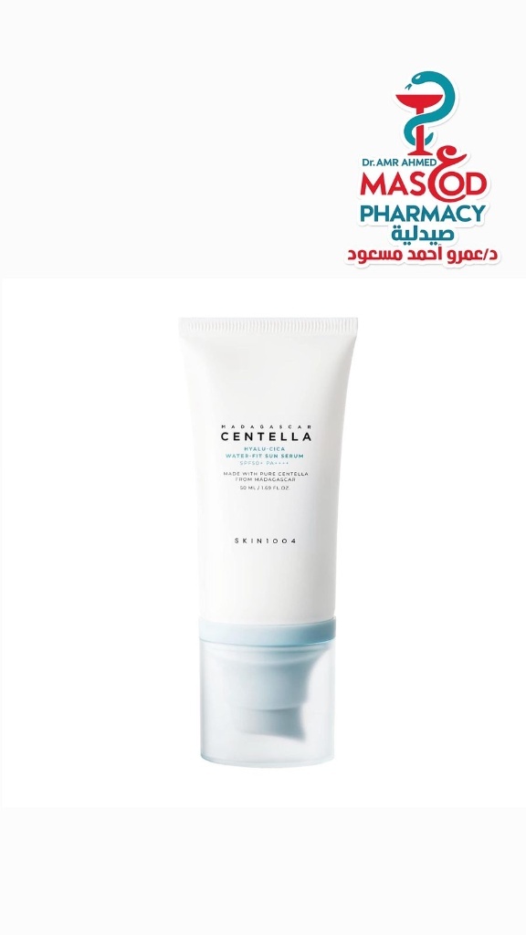 SKIN1004 Centella Hyalu-Cica Water-Fit Sun Serum UV, Korean Sunscreen SPF 50, Centella Sunscreen, Travel Essentials, Sunscreen with Hyaluronic Acid, No White Cast, Korean Skin Care, 1.69 fl.oz / 50ml