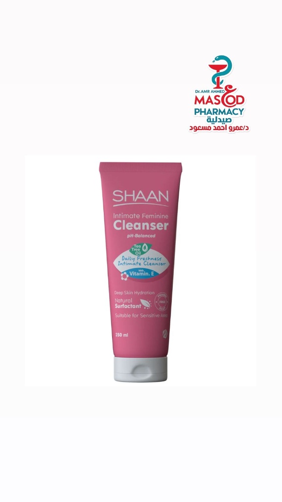 Shaan Antibacterial Hydrating Feminine Intimate Cleanser with Tea Tree Oil & Vitamin E for Sensitive Areas - parabens free, soap free, alcohol free