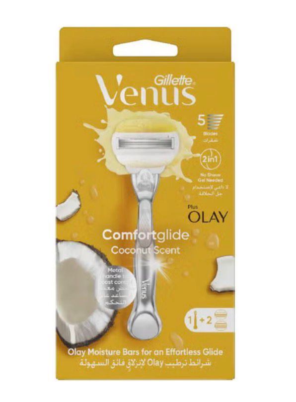 gillette venus olay coconut  razor + 2 blades