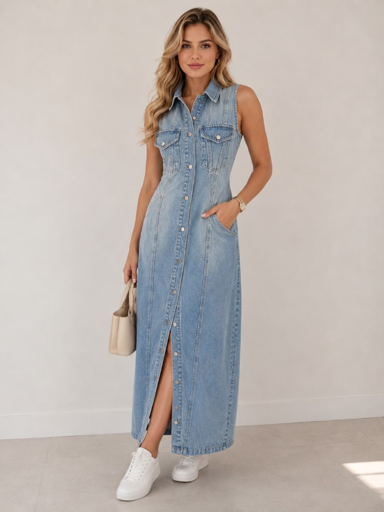 Jeans sleeveless dress